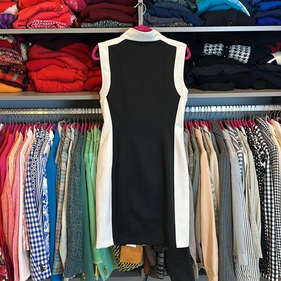 Tommy Hilfiger black and white front exposed zipper sleeveless dress size S - Picture 3 of 3